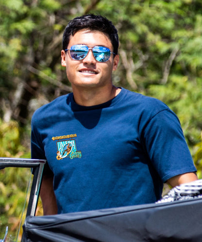 Haleiwa North Shore Signage - Navy Short Sleeve Crewneck T-Shirt