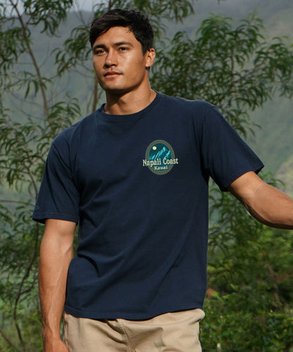 Moonlight Napali - Navy Short Sleeve Crewneck T-Shirt