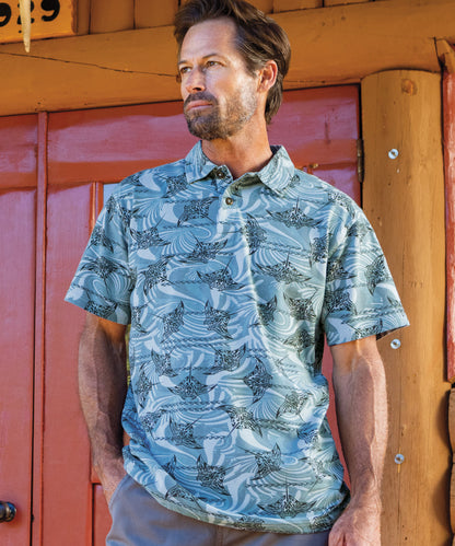 Manta Current - Steele Short Sleeve Hawaiian Polo Shirt