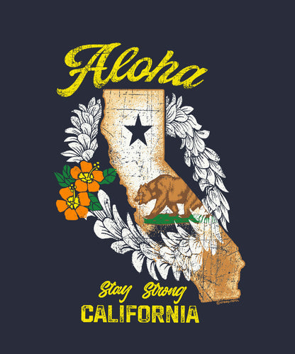 California Strong - Navy Short Sleeve Scoop Neck T-Shirt