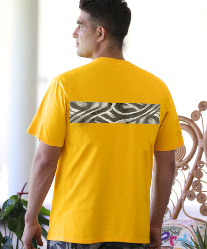 Humu Tribal Stripe - Pineapple Dyed Short Sleeve Crewneck T-Shirt