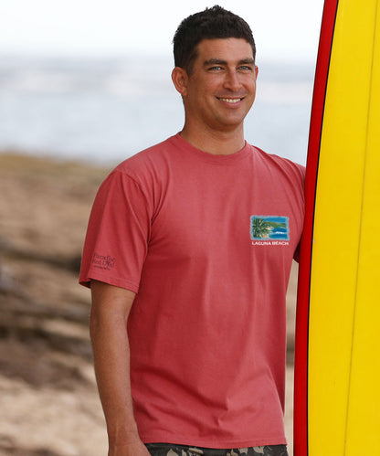 Laguna Beach Scenic Paradise Red Classic Crewneck T-Shirt