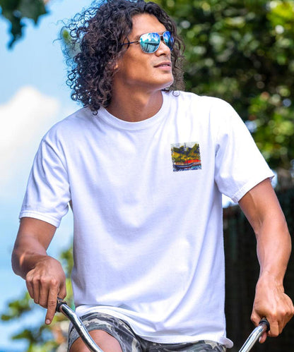 Painted Lahaina - White Short Sleeve Crewneck T-Shirt