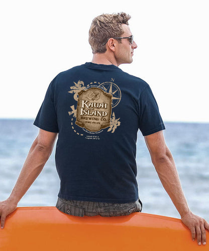 Kauai Island Brewing Co Kauai Island Label - Navy Short Sleeve Crewneck T-Shirt