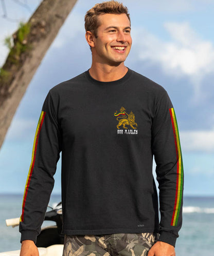 Bob Marley Lion Of Judah - Black Long Sleeve Crewneck T-Shirt